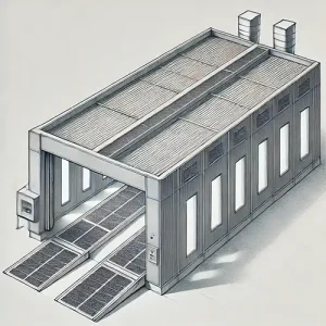 Air filtration in Full-downdraft-paint-booth