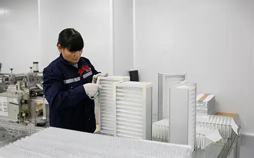 air filter manufacturing site and equipment