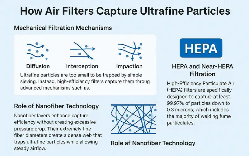 Come i filtri d'aria catturano le particelle metalliche ultrafini nelle officine di saldatura