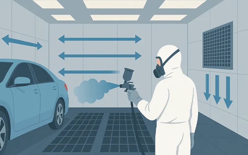 Crossdraft vs Downdraft: Guida al Flusso d'Aria nelle Cabine di Verniciatura