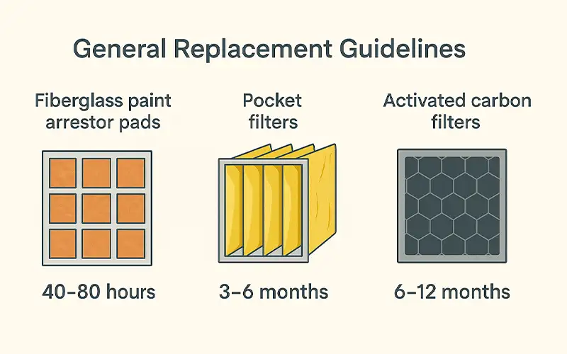 Con quale frequenza sostituire i filtri delle cabine di verniciatura?
