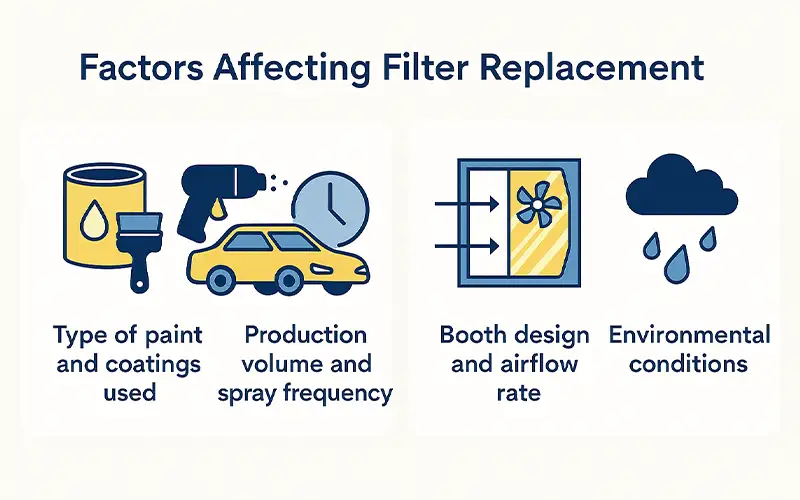 Con quale frequenza sostituire i filtri delle cabine di verniciatura?
