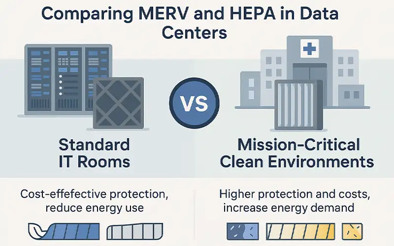 Il Ruolo dei Filtri MERV e HEPA nell'Efficienza di Raffreddamento dei Data Center