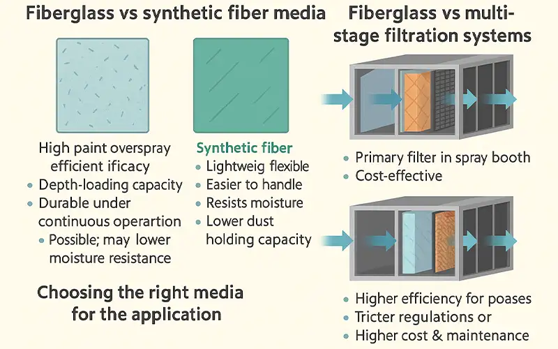 Cos'è il mezzo filtrante in fibra di vetro per arrestare la vernice?