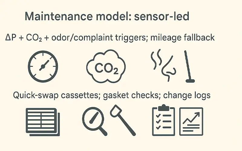 Scelta dei media per le metropolitane: Prefiltri ePM1, filtri fini e strati di carbone