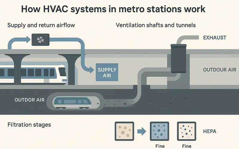 Come i Filtri HVAC Migliorano la Qualità dell'Aria nelle Stazioni della Metropolitana
