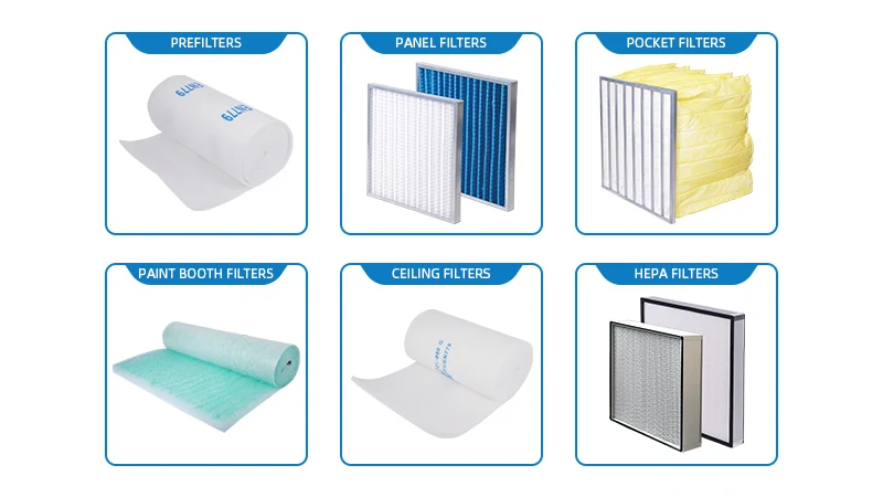 Gamma di filtri aria Clean-Link con prefiltri, filtri a pannello, filtri a tasche e filtri HEPA