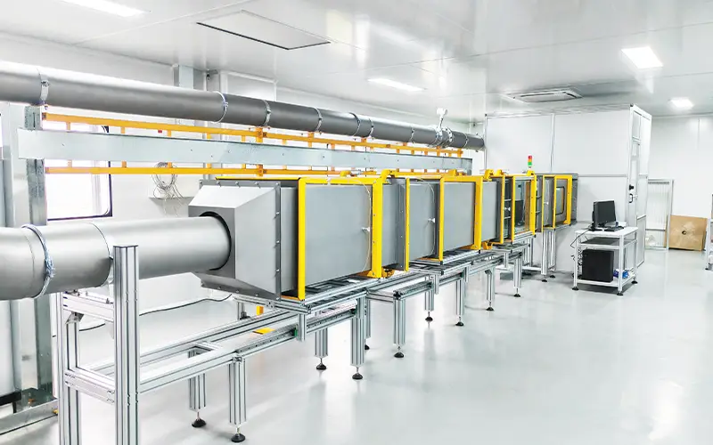 Sistema di prova TOPAS per la verifica delle prestazioni dei filtri aria nel laboratorio Clean-Link