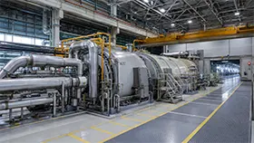 Impianto per la produzione di energia con grandi apparecchiature e sistemi industriali