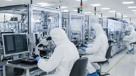 Produzione di semiconduttori ed elettronica in ambiente controllato con filtrazione dell’aria